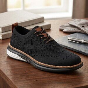 Cole Haan Grand Hurrion Stitchlite Wingtip Oxford Shoes — Men’s Size 9 — Excelle